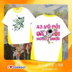 Mẫu Áo Thun Đồng Phục Lớp Oversize Cổ Tim Fearless Màu Kem Cheese